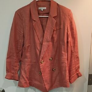 Heartloom Coral Double-Breasted Blazer
